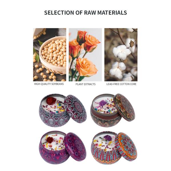 Handmade Ornament Aromatherapy Candle With Dried Flower Decoration