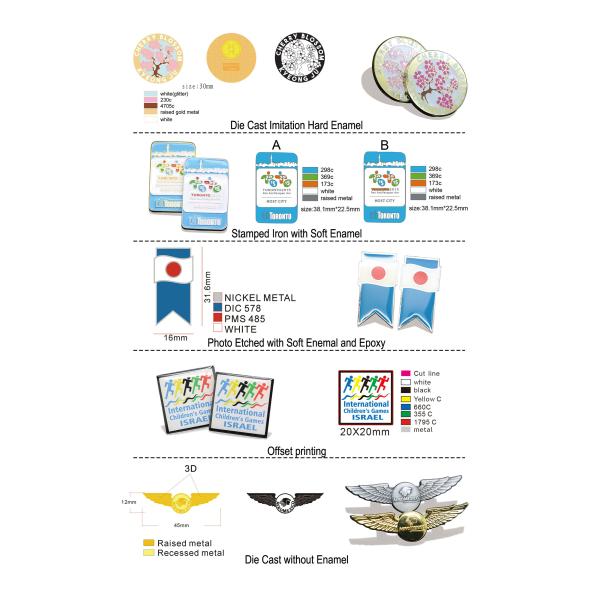 3D Gold Plating Metal Badge Zinc Alloy Army Emblem Clothes Lapel Pins Customized