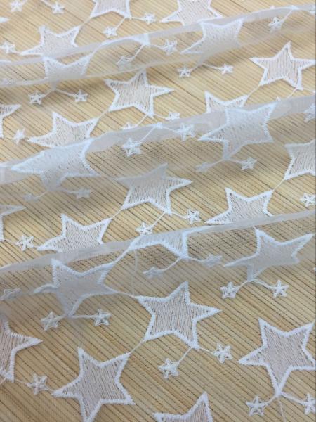 Pentagram Qmilch  embroidered Lace Fabric , star lace fabric,Cotton Lace, Polyester Lace Fabric