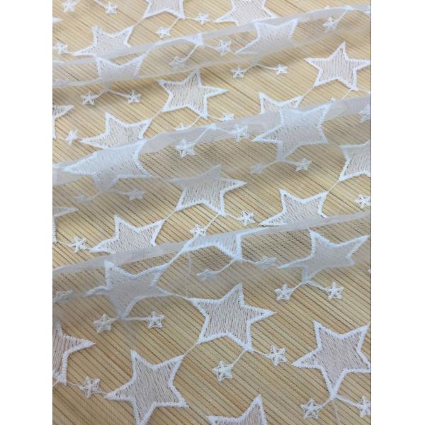 Pentagram Qmilch embroidered Lace Fabric , star lace fabric,Cotton Lace, Polyester Lace Fabric