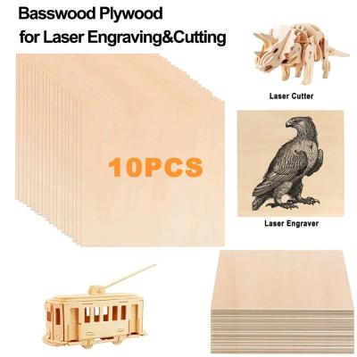 Laser Engraving Basswood Plywood Sheets Eco Friendly for staining painting cutting