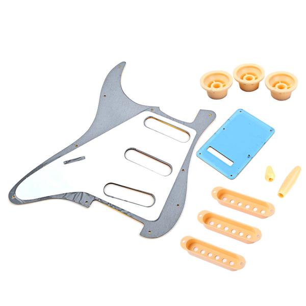 Gold Mirror Pickguard SSS Electric Guitar Pickguard Set Pickup Cover Back Plate For Modern FD Strat Style Guitars
