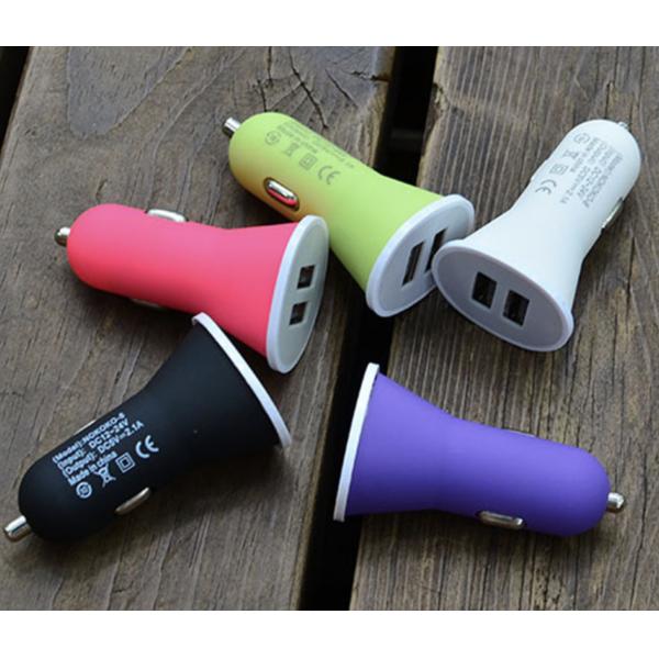 2018 hot selling trumpet matt car charger dual usb for iphone for samsung mobile phones