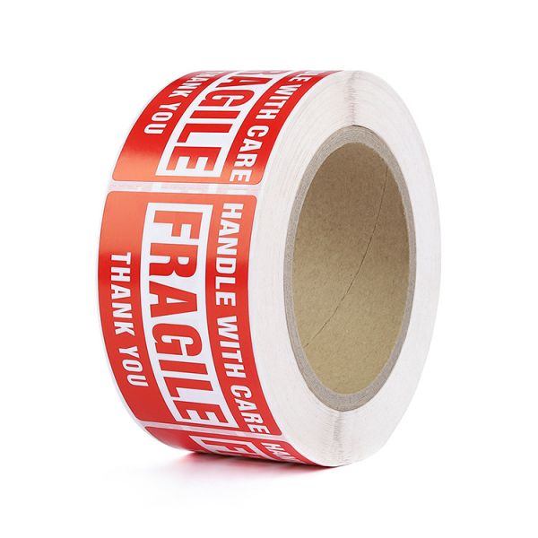 Fragile Warning PVC Label Sticker For Packing Careful Handling And Safe Shipping