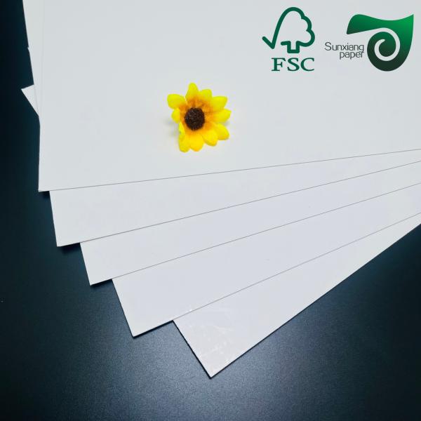 FSC Certified 350gsm Food Safe White Cardboard Single Side Coated  High Hardness