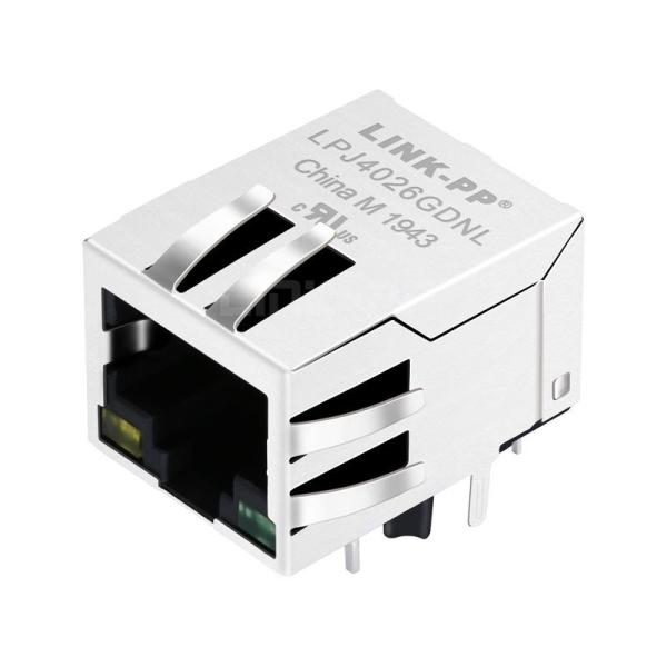 XFMRC XFATM6CB-CLYG1-4MS Compatible LINK-PP LPJ4026GDNL 10/100 Base-T Tab Down Yellow/Green Led 1x1 Port Network RJ45 Female socket