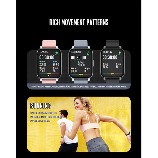 Step Counting NRF52832 240*280 Resolution Sport Smart Bracelet For Woman