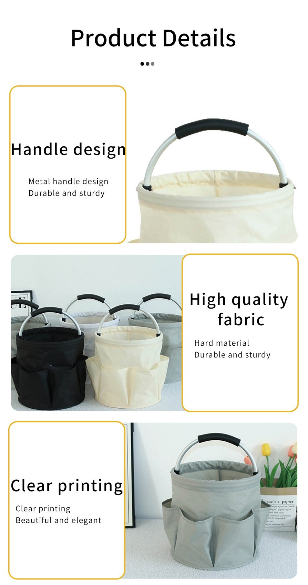 Foldable Portable Picnic Basket Multi Purpose Storage Travel Organizer