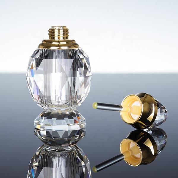 3ml / 6ml / 12ml Crystal Glass Perfume Bottle Customized Arabia Style UV Polished Decoration Gift