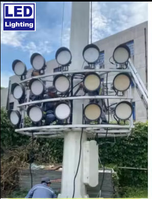 Round Football Stadium Lighting with 50000 Hours Working Lifetime LED Floodlight