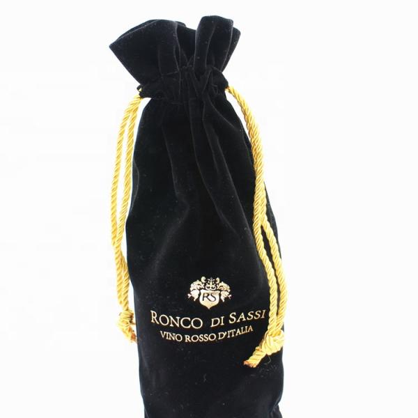 All Seasons Velvet Wine Bottle Cover with Drawstring and Logo Wine Packaging