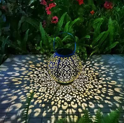 Metal 7 Inch 2 Volt Large Outdoor Hanging Solar Lanterns