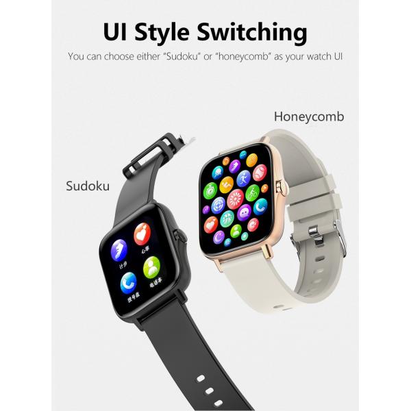 Full Touch Screen Women Men CT02 Smart Watch Square Shape 240x280 IPS