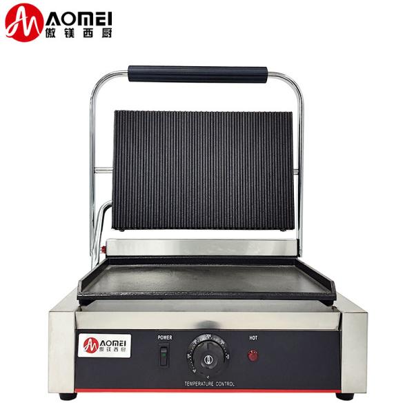 Grelhas antiaderentes Panini grelhadoras de sanduíches eléctricas máquina de aço inoxidável 220v