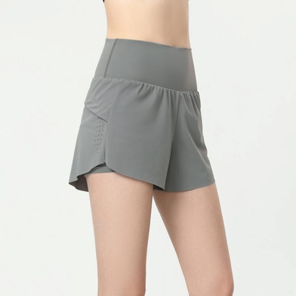 Фабрика OEM Производитель Пользовательский логотип Высокая талия Эластичная талия Быстросохнущая фитнес-шорты с защитой от опустошения
