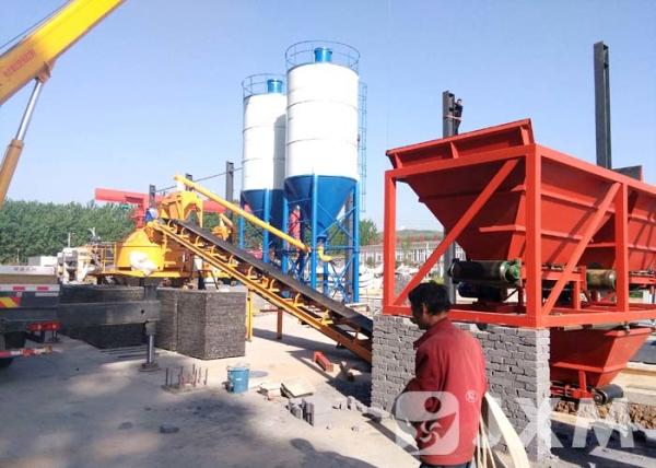 China Low Price Fixed Type Ready Mixed HZS25 Concrete Batching Plant For Sale