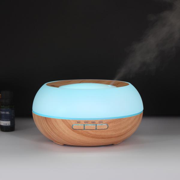 7 Color Changing LED Light Aromatherapy Essential Oil Diffuser 300ml air ultrasonic humidifier Light Wood Grain RY25C
