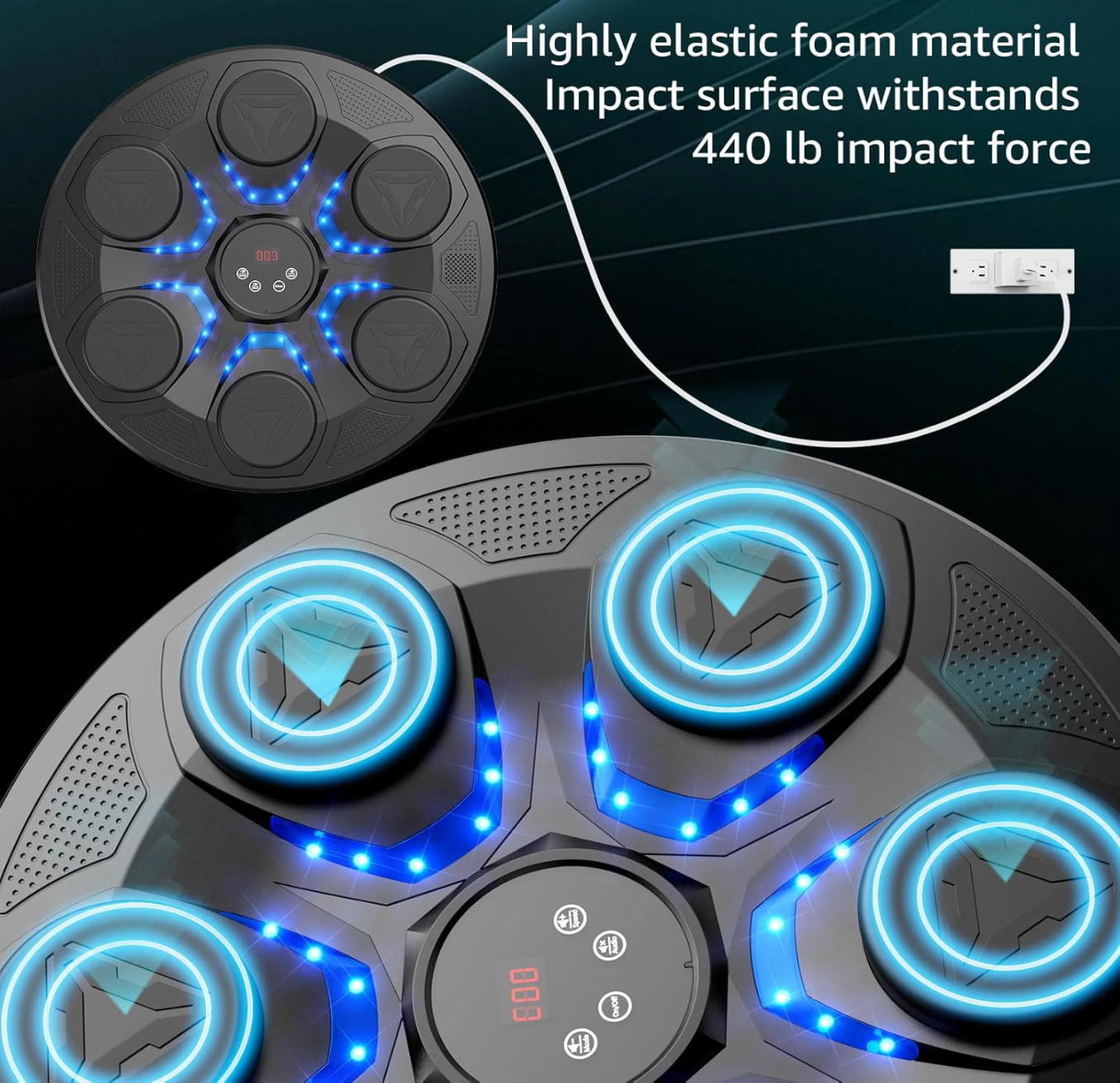 Upgraded Smart Music Boxing Machine 12 Modes LED Wall Mount Boxing Target with Bluetooth