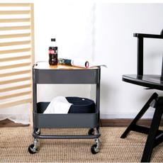 Nordic Two Tier Iron Trolley Coffee Table , L435mm Trolley Coffee Table