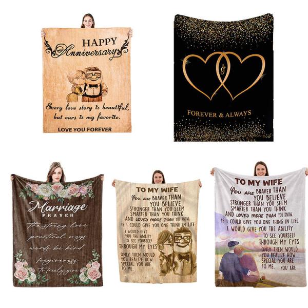 Super Soft Customized Size Flannel Throw Blanket in Holiday Style Printed Decorations