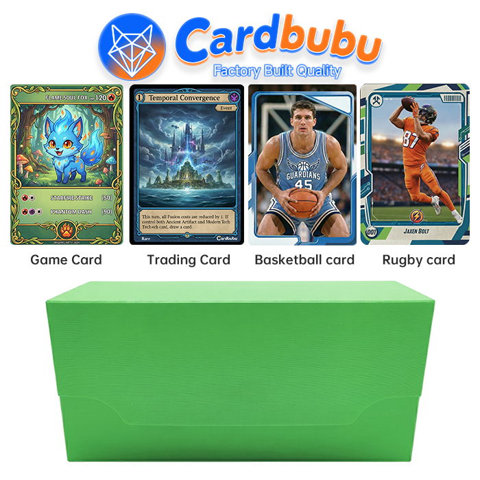 Grass Green Custom Deck Box 8.81in Customer'S Logo Cardboard Card Storage