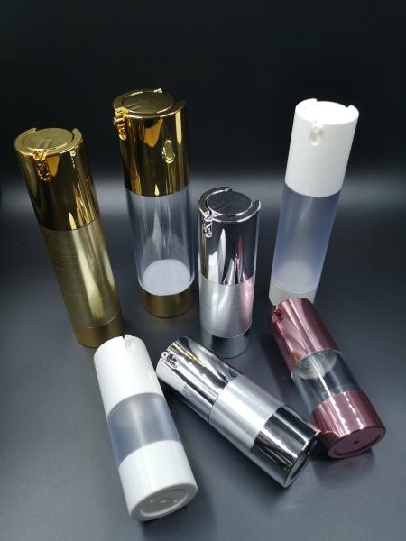 Special 15ml 30ml 50ml gold frosted vacuum skin care silver chambercosmetic manufacturer lotion airless pump bottle
