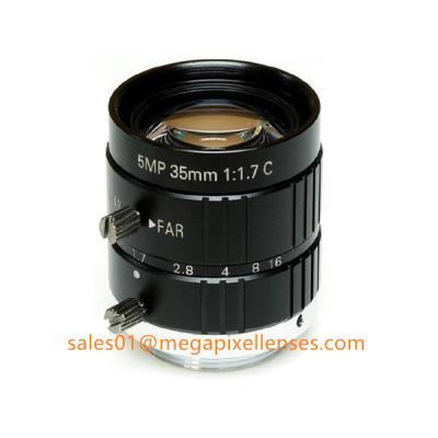 2/3 35mm F1.7 5Megapixel Manual IRIS C Mount Industrial FA Lens, 35mm 5MP Non Distortion Industrial Lens