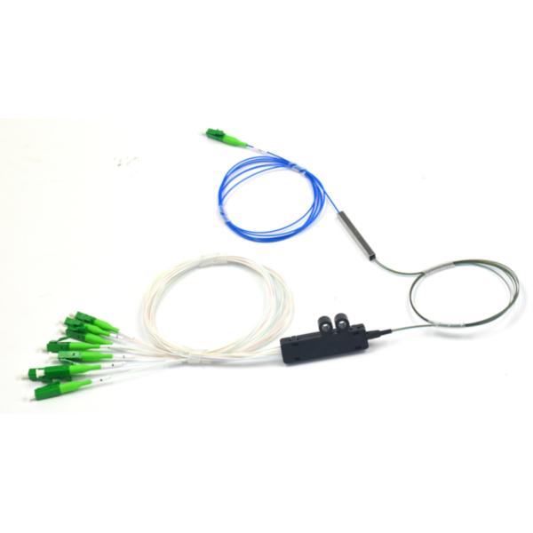 Fiber Optic PLC Splitter 1x8 1:8 Block-less with Fan-out Kits LC/APC SC/APC