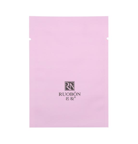 Matte Pure Aluminum Foil Plastic Cosmetic Facial Mask Packaging Three Side Seal Bag / Liquid Flat Pouch With Zipper
