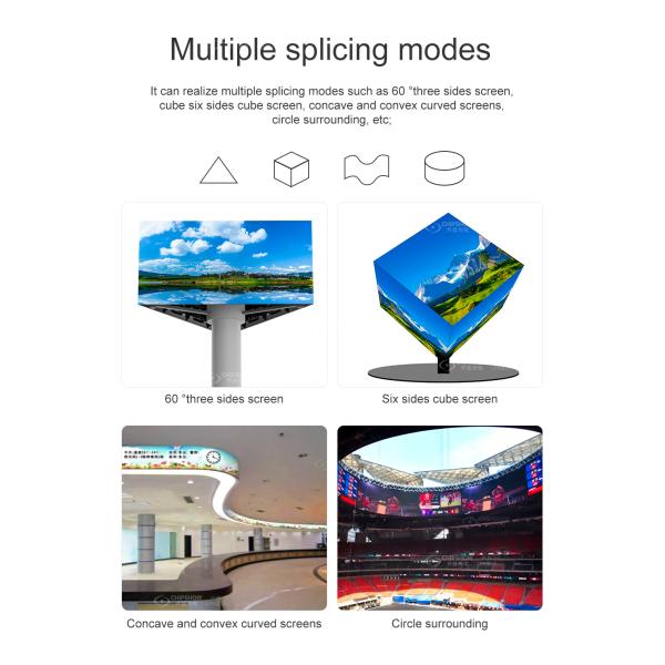 Three Sides Seamless Edge LED Wall Panel Curved LED Video Wall P4 Advertising Display LED Billboard Outdoor LED Screen