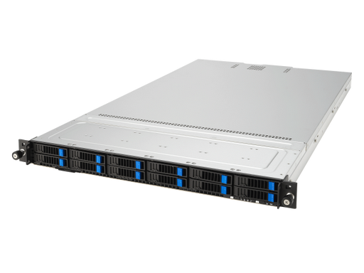 ASUS RS700A-E12-RS12U 1U Server: Supports 2x AMD EPYC 9004 CPUs (Up to 128 Cores), 24x DDR5 DIMMs (Up to 3TB at 4800MHz), 12x Hot-Swap NVMe Drive Bays, 3x PCIe 5.0 Slots, OCP 3.0, and 1x Dual-Slot GPU