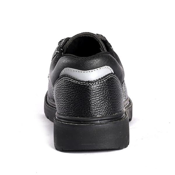 Basic Black Leather Upper Puncture Slip Resistance Breathable Steel Toe Shoes