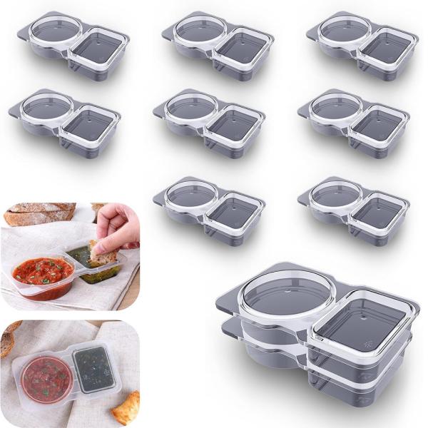 PP Disposable Bowl for Sauces and Dressings Microwaveable Leak-Proof Sealing 5-50ml Capacity Easy-Tear Opening 8-15cm Length