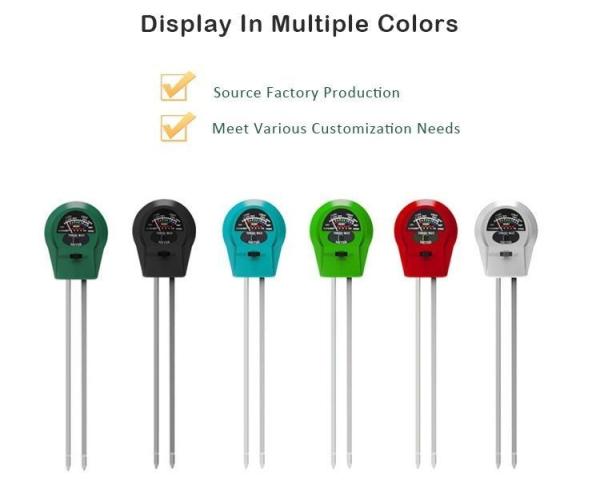 Stainless Steel Tube Probe 3 In 1 Moisture/Light/Ph Tester for Plant/Lawn/Farm/Garden