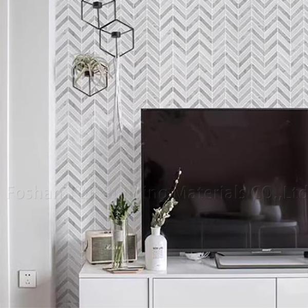 Экстренныйый выпуск Каррары мозаики белый сформировал мраморную плитку пола стены кухни плитки камня