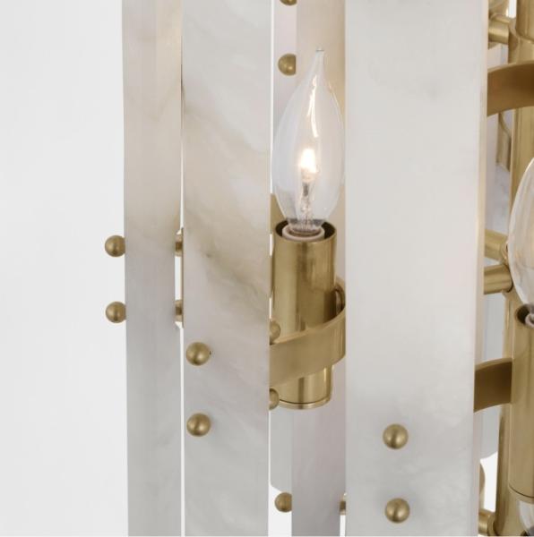 ARN 5128 Bonnington Tall Chandelier Crystal / Alabaster Shade Bonnington Large Chandelier