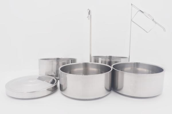 18cm Take away stainless steel food container 2 /3/4/5 Layers lunch box with handle