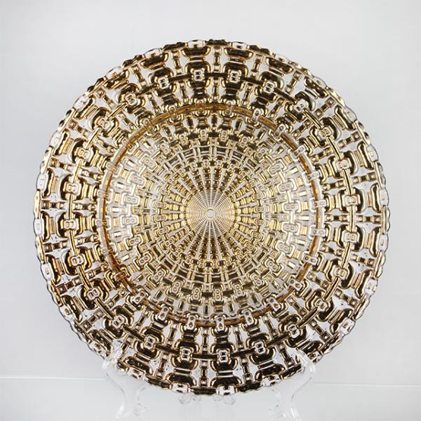 China High Quality Color Decoration Glass Charger Plate for Dinnerware