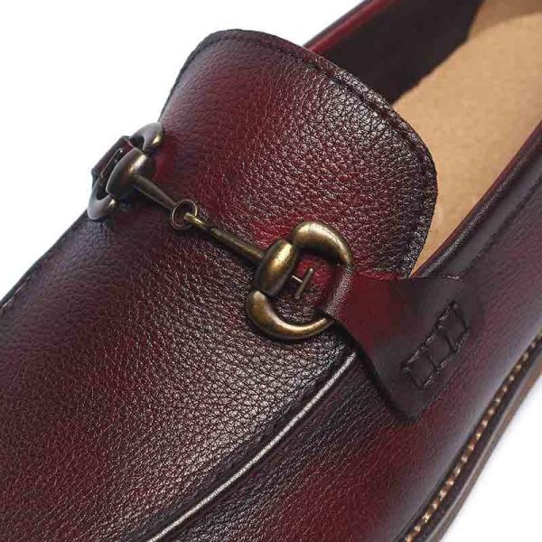Comfortable Mens Genuine Burgundy Leather Dress Shoes