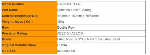 Heavy Load F-575869.01.PRL Mixer Bearing For Reduction Brass Steel Nylon Cage