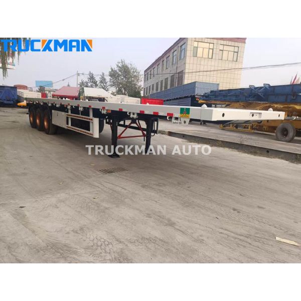 Reliable 3 Axle 50 Tons Container Flatbed Semi Trailer For Container Transportation