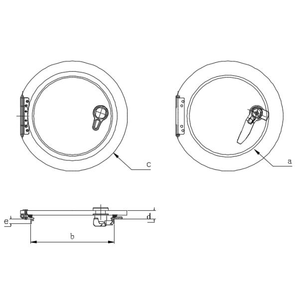 Custom Made Aluminum Acrylic Round Boat Hatch With Anti Glare Coating