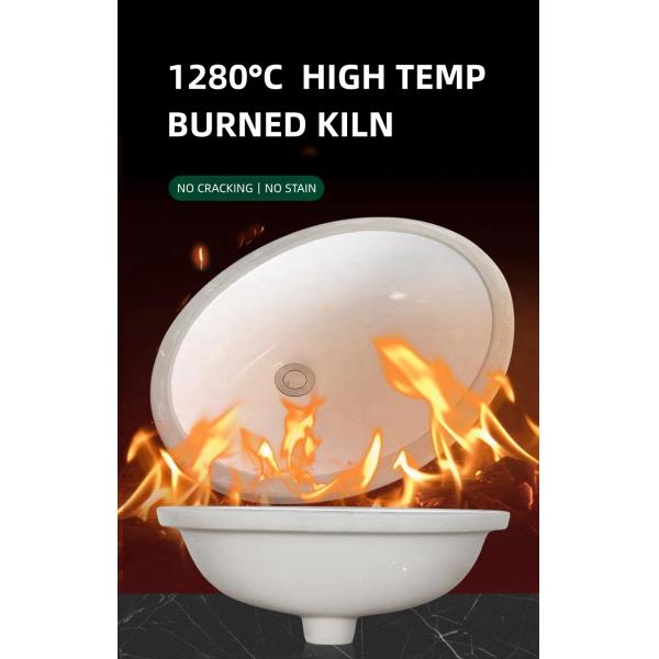 Elegant White Bathroom Countertop Basin Rectangle Simple Design 610×340×110mm