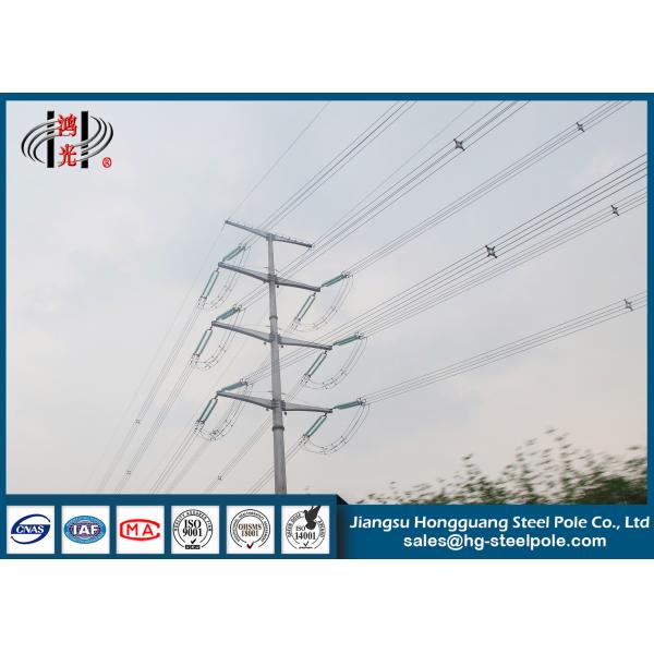 Custom 220KV Electrical Steel Power Transmission Poles , Electrical Power Poles