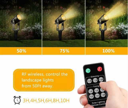 6000mAh Lithium Battery LED Outdoor Solar Spot Lights 400LM With RF Remote Controller