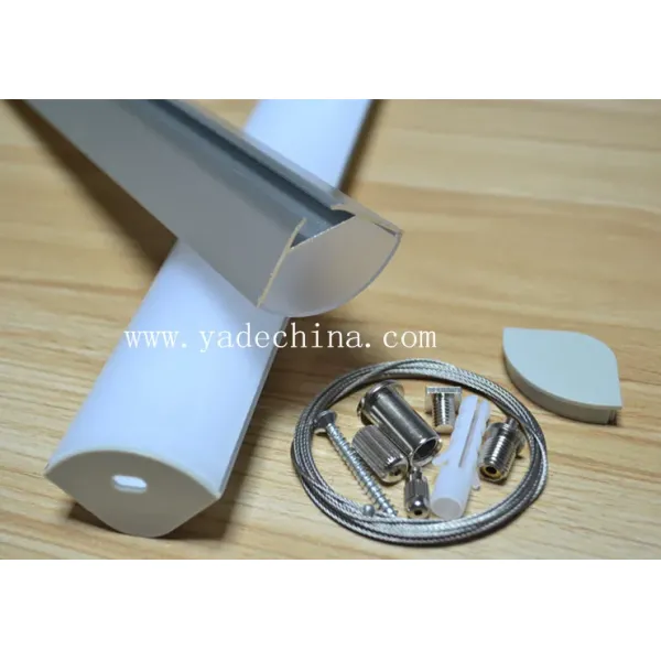 IP44 Rated LED Aluminum Profile with Frosted Glass Shade and Customizable Length for Suspended LED Lighting