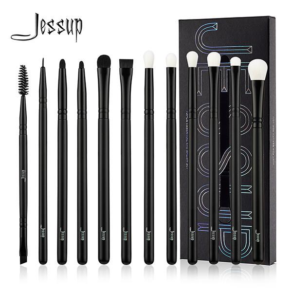 Mixed Hair Black 12pcs Jessup Makeup Brushes Set