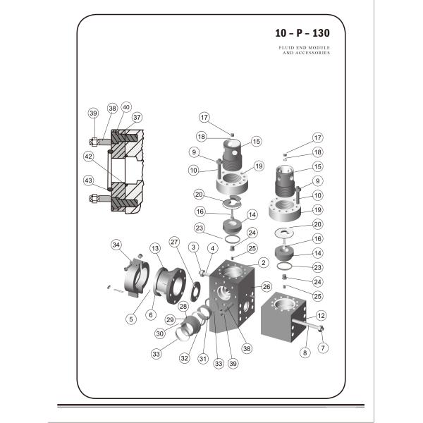National 10P130 Drilling Mud Pump Fluid End Parts Made in China
