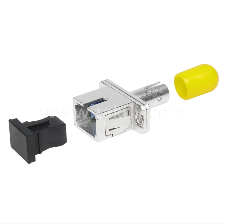 ST-SC Hybrid Adapter – Simplex, Metal Housing, Female-Female, for ST to SC Connector Interconnection