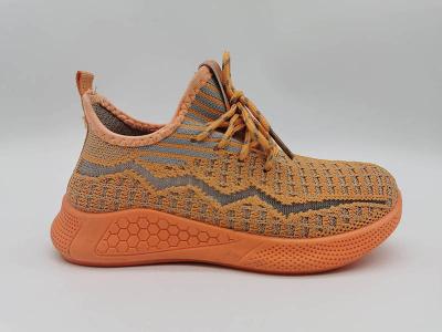 Fly Woven Vamp Customized Kids Slip On Running Shoes With Elastic Effect